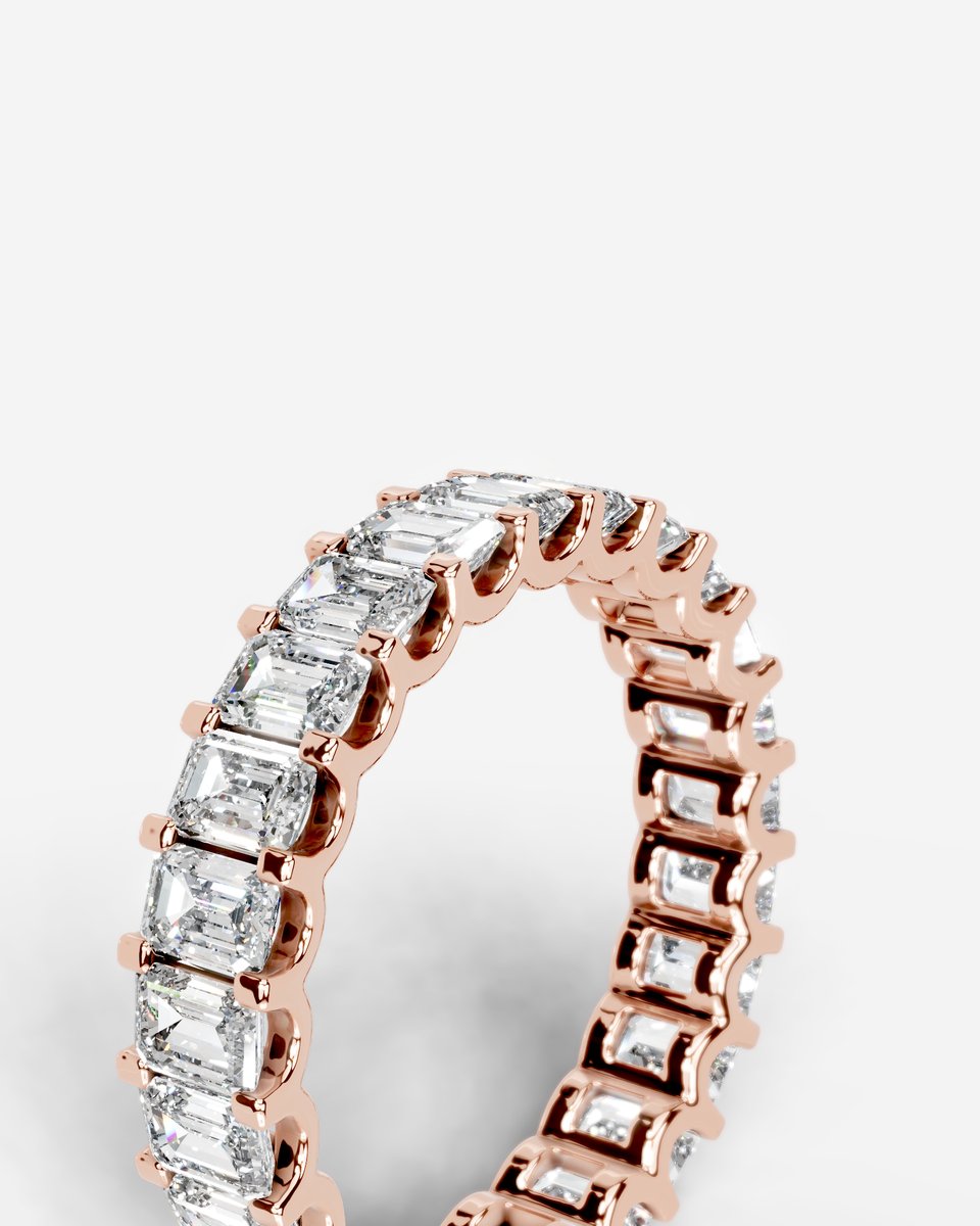 Gina Lab Grown Emerald Diamond Wedding Ring - Rose Gold