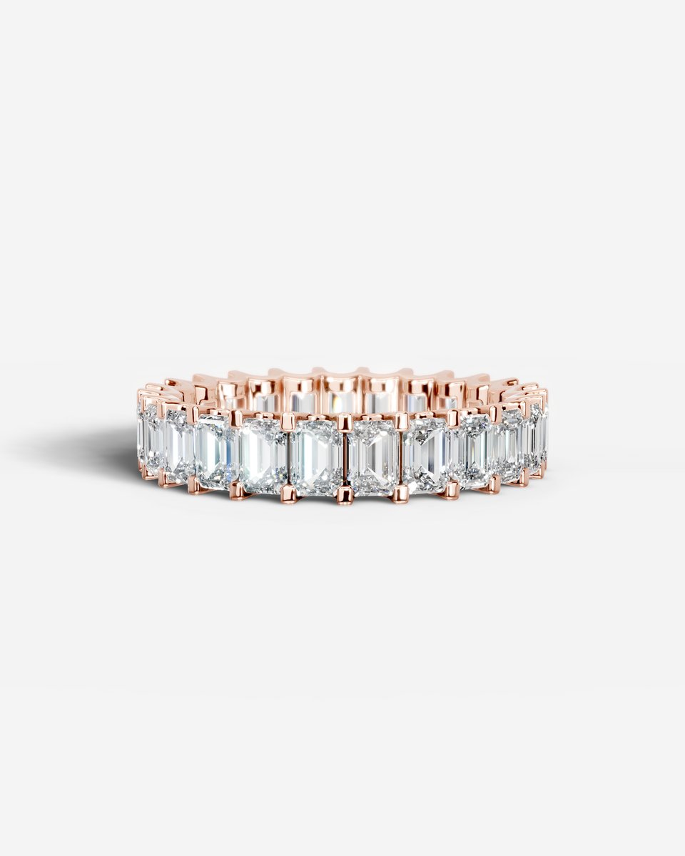 Gina Lab Grown Emerald Diamond Wedding Ring - Rose Gold