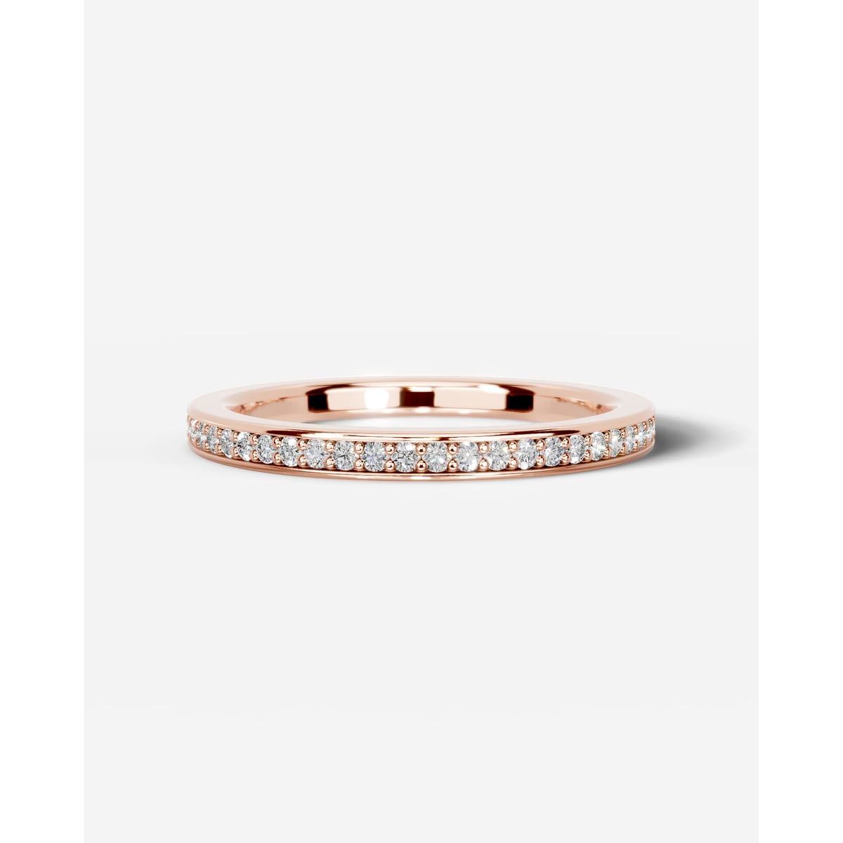 Giselle Lab Grown Round Diamond Wedding Ring - Rose Gold