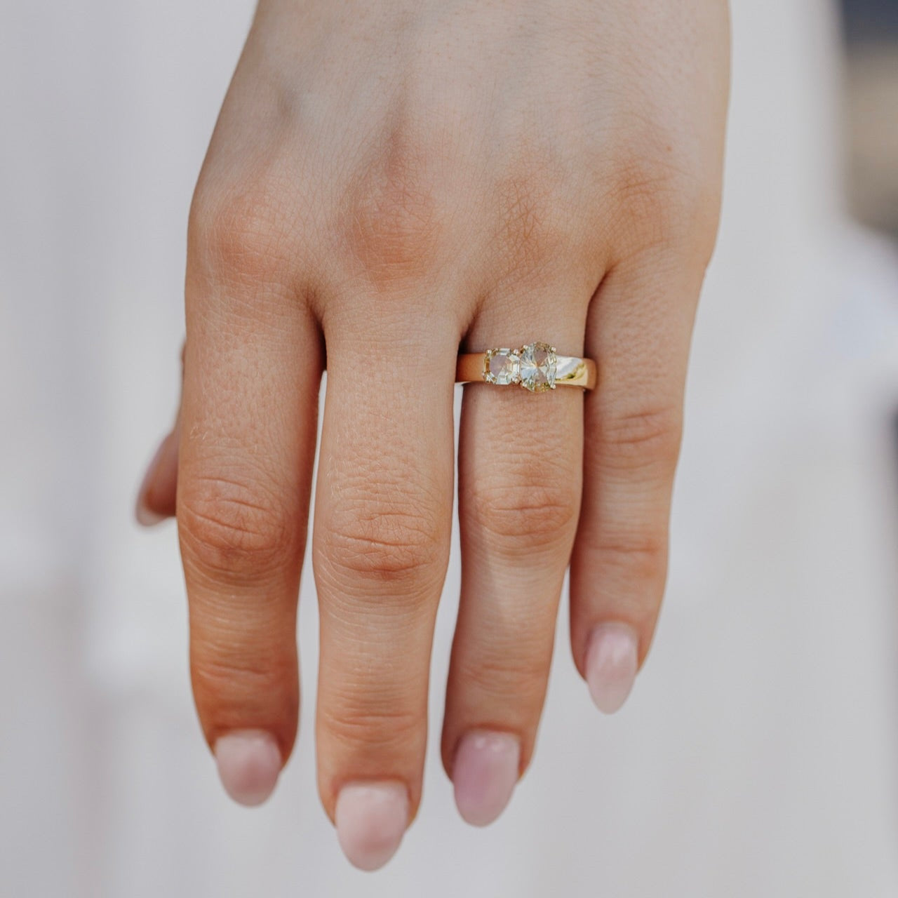 The Madison Oval and Octagon Montana Sapphire Ring