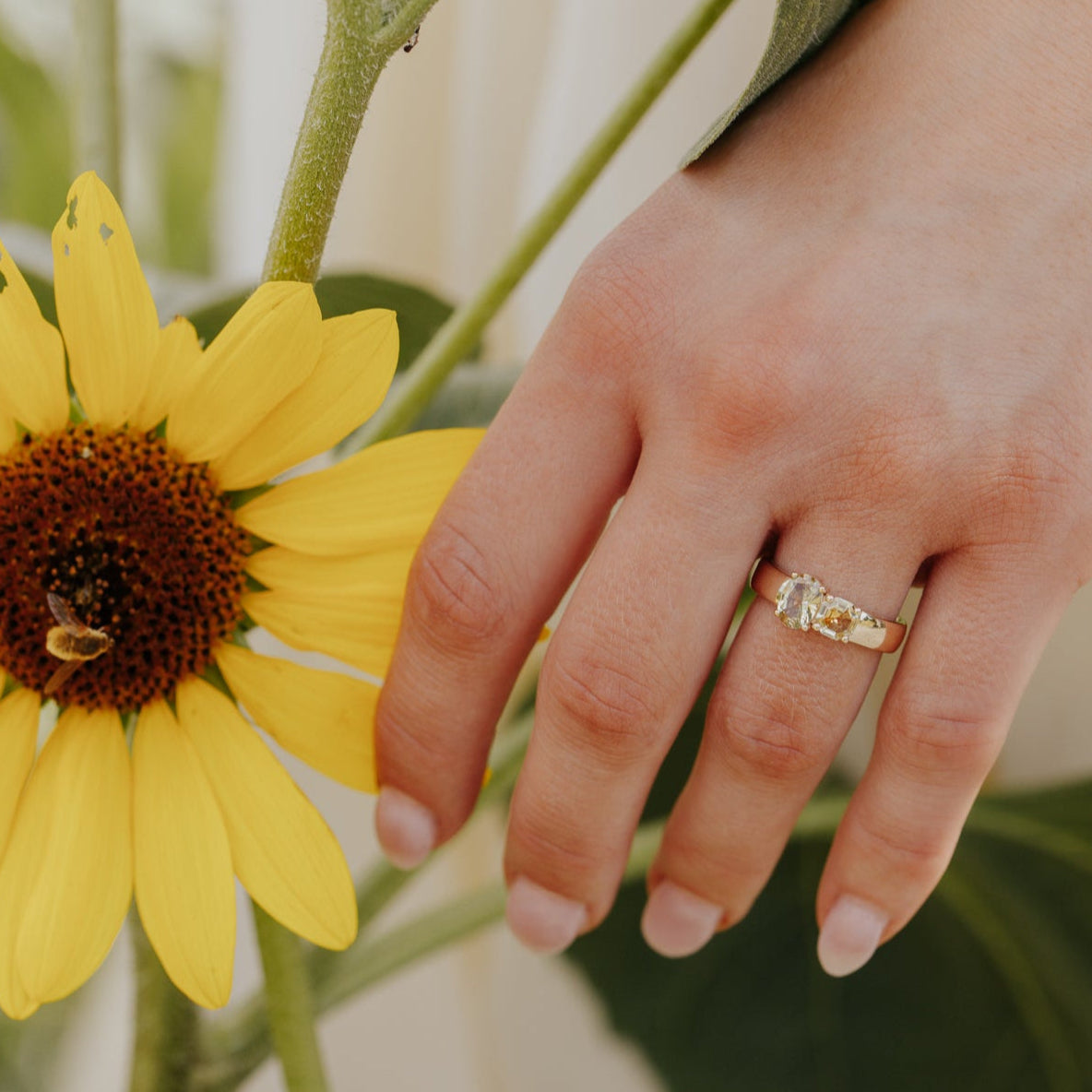 The Madison Oval and Octagon Montana Sapphire Ring