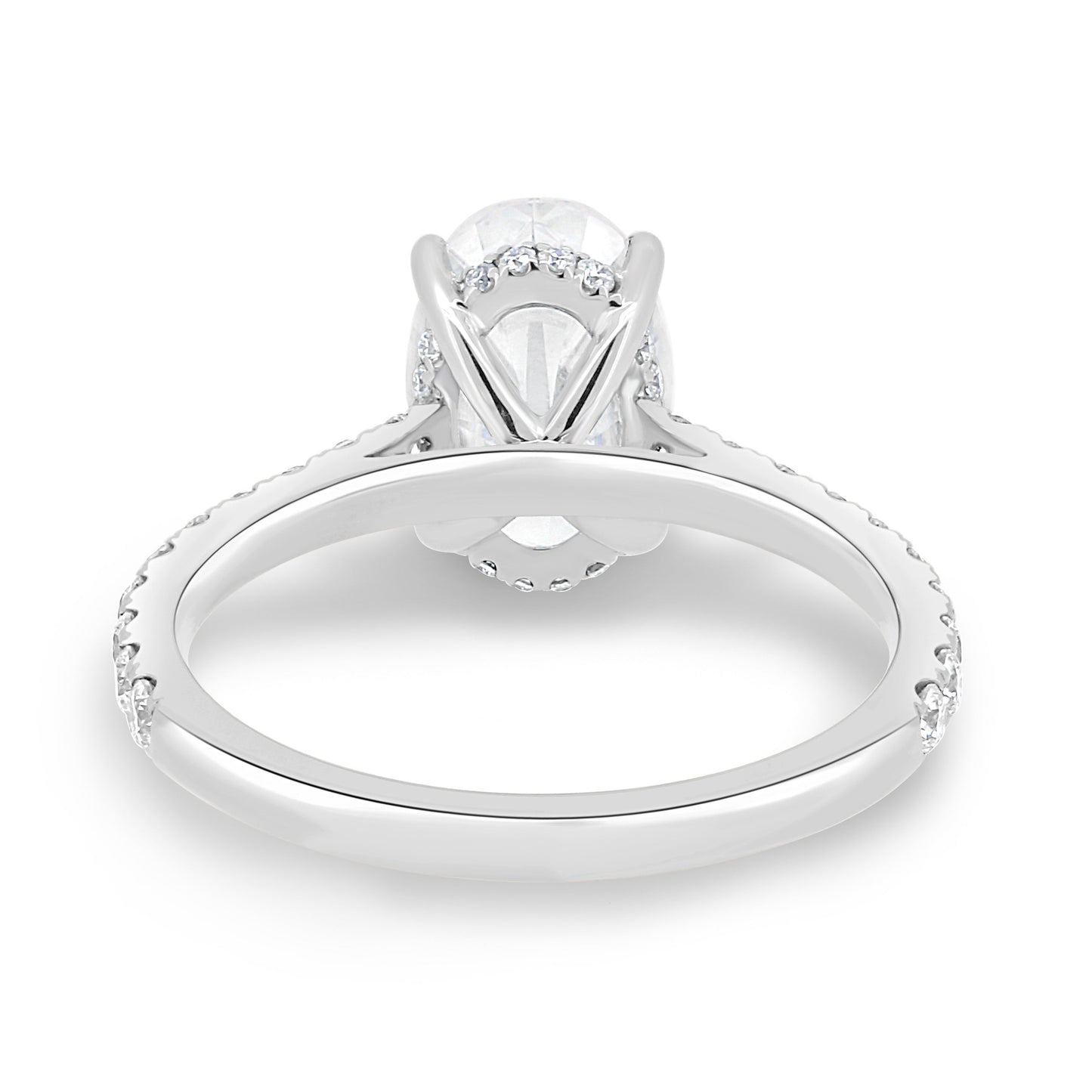 1.50-3.50 CT Oval Lab Grown Diamond Hidden Halo Engagement Ring