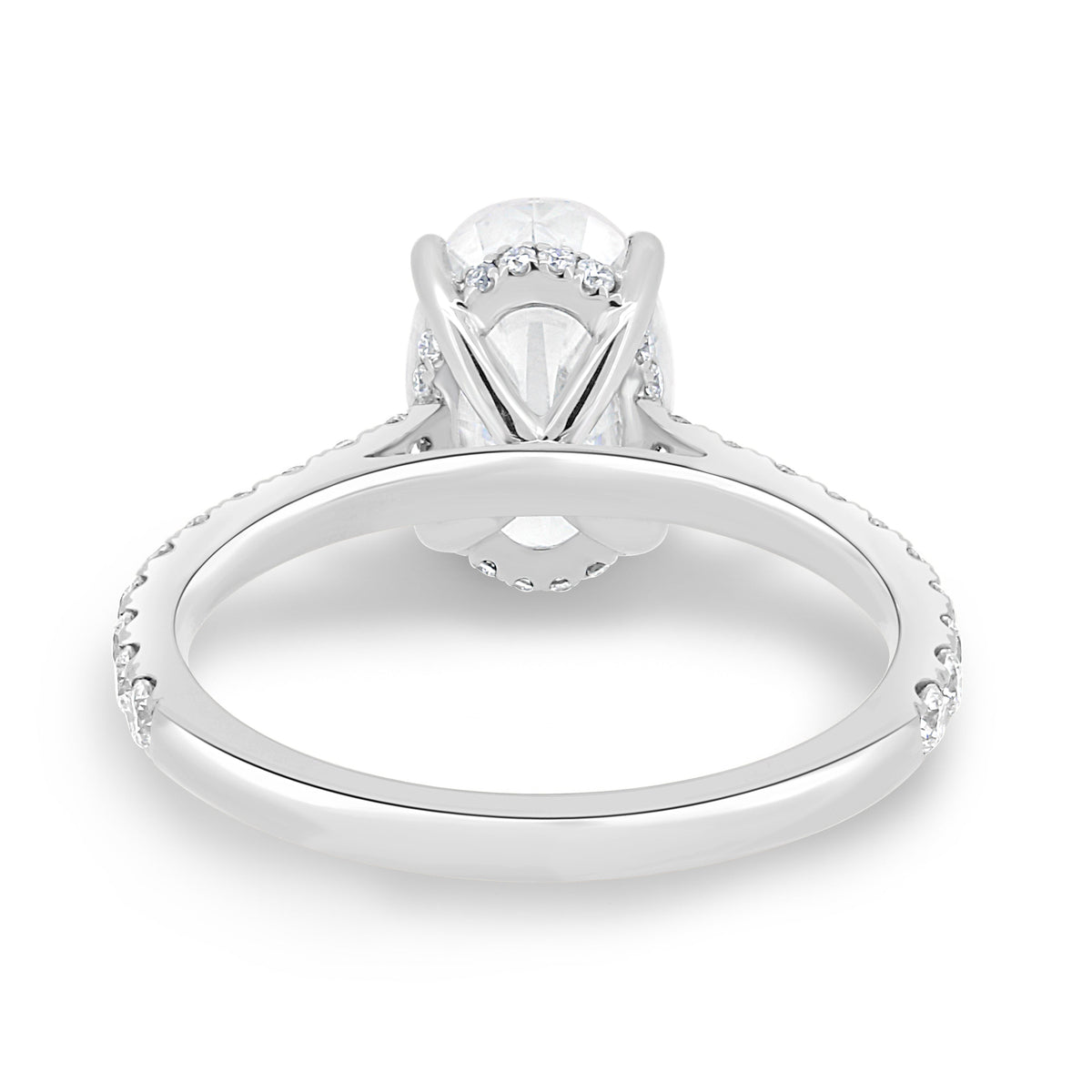 1.50-3.50 CT Oval Lab Grown Diamond Hidden Halo Engagement Ring