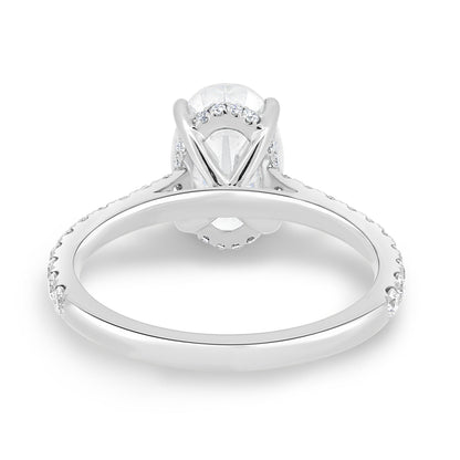 1.50-3.50 CT Oval Lab Grown Diamond Hidden Halo Engagement Ring