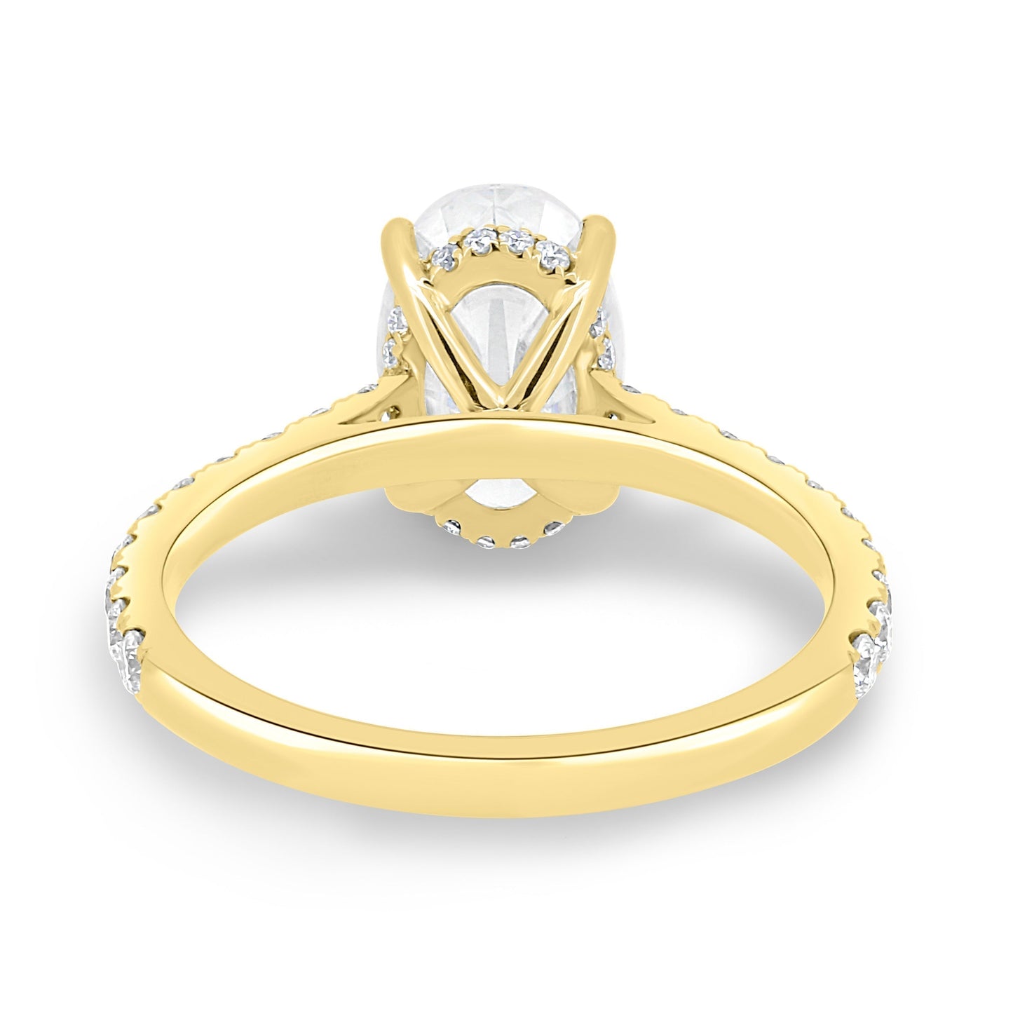 1.50-3.50 CT Oval Lab Grown Diamond Hidden Halo Engagement Ring