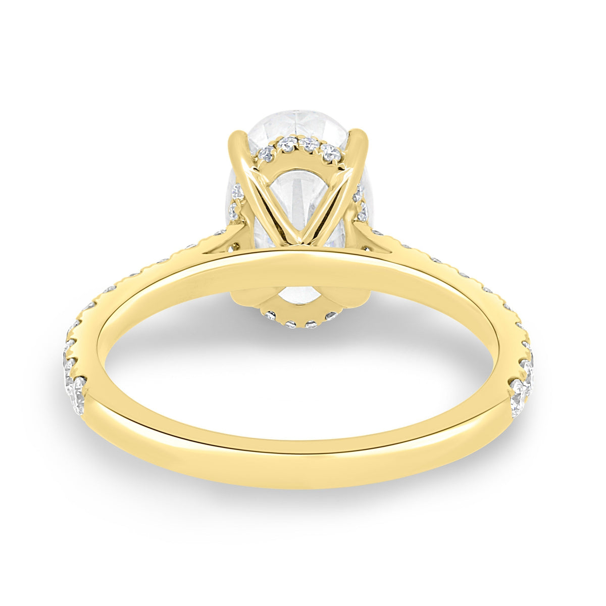 1.50-3.50 CT Oval Lab Grown Diamond Hidden Halo Engagement Ring
