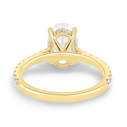 1.50-3.50 CT Oval Lab Grown Diamond Hidden Halo Engagement Ring