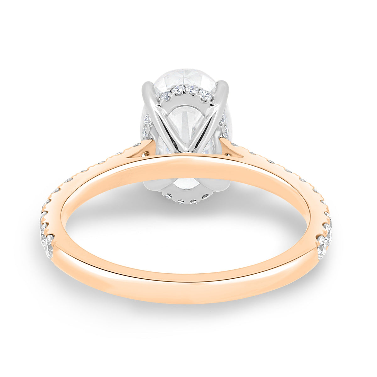 1.50-3.50 CT Oval Lab Grown Diamond Hidden Halo Engagement Ring