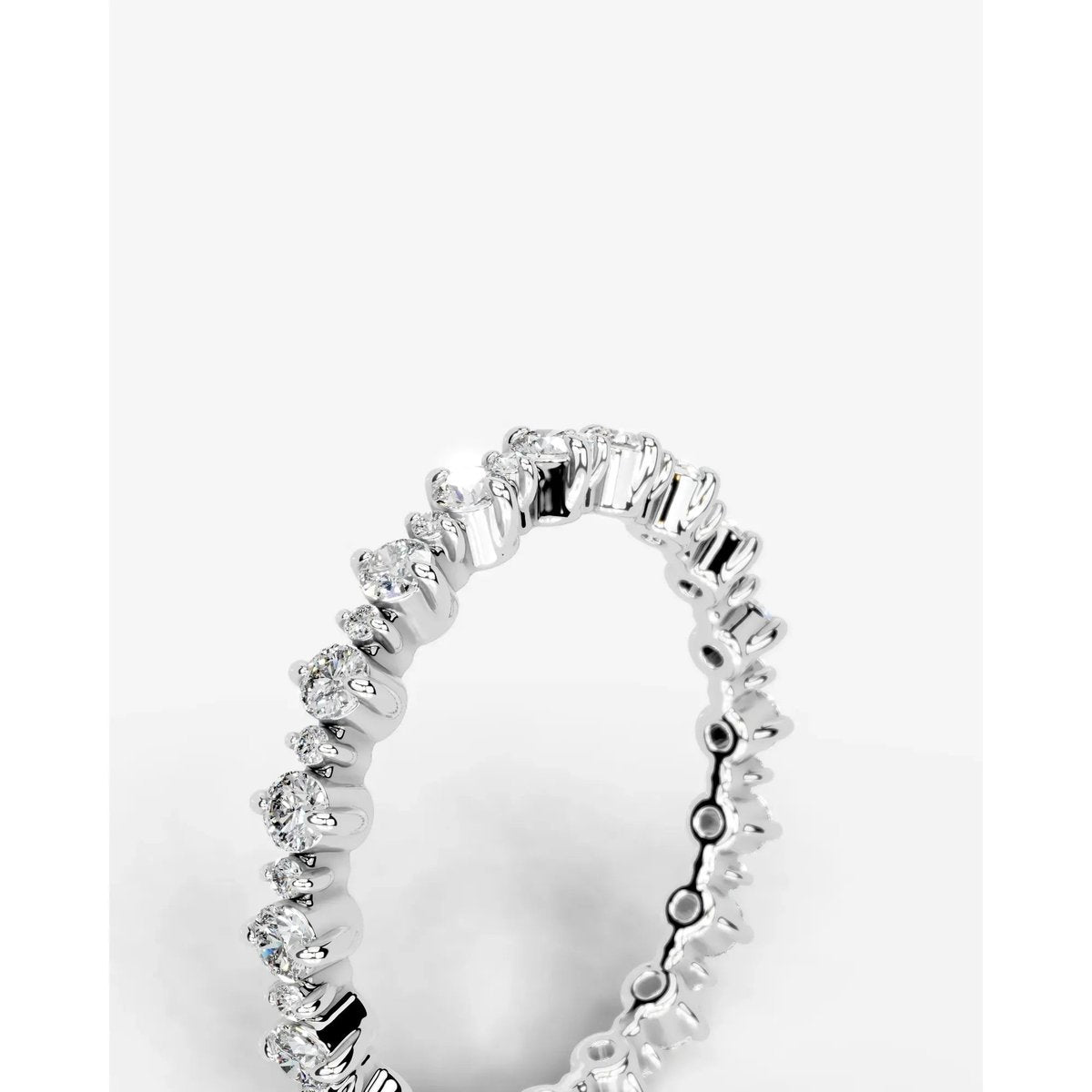 Halle Lab Grown Round Diamond Wedding Ring - Platinum