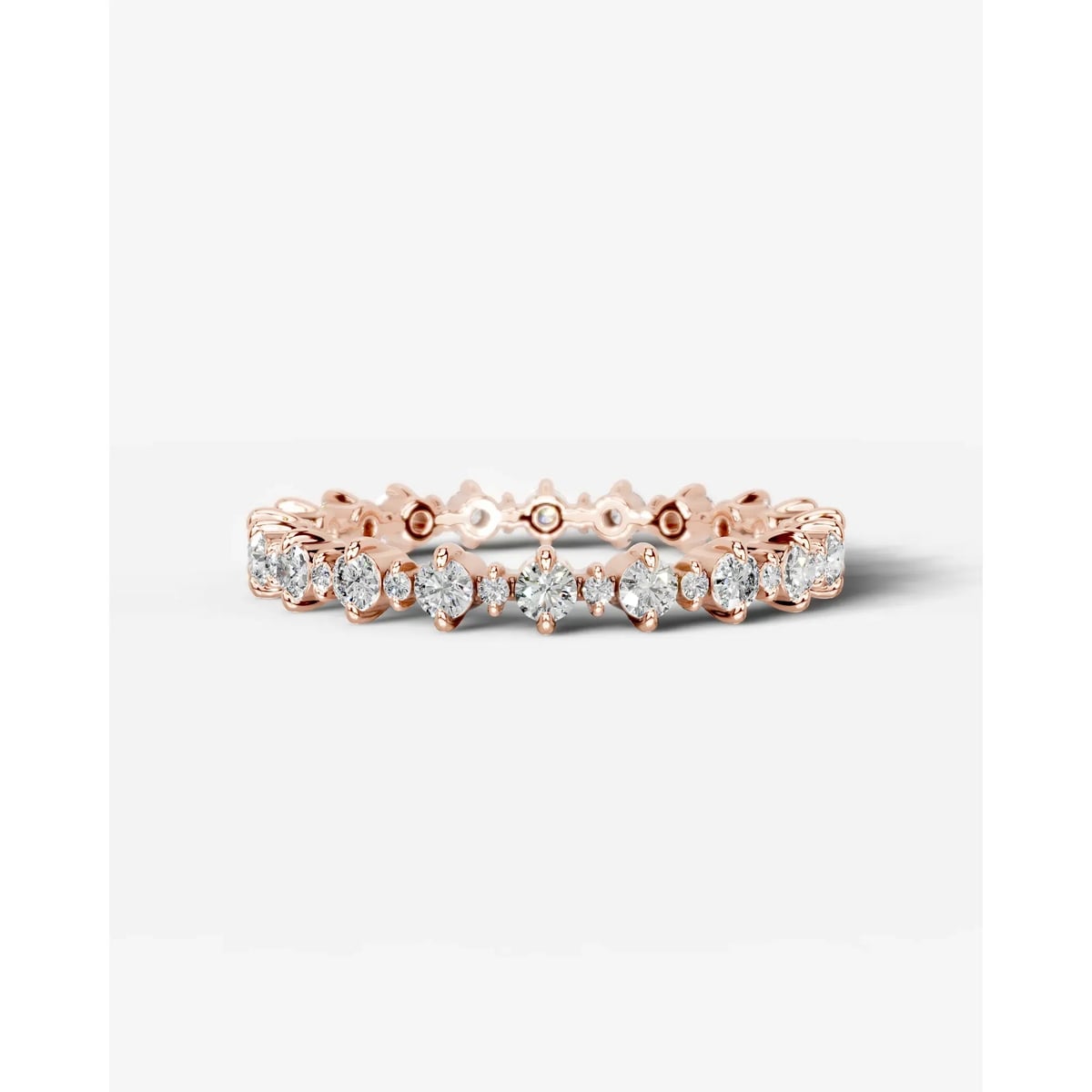 Halle Lab Grown Round Diamond Wedding Ring - Rose Gold