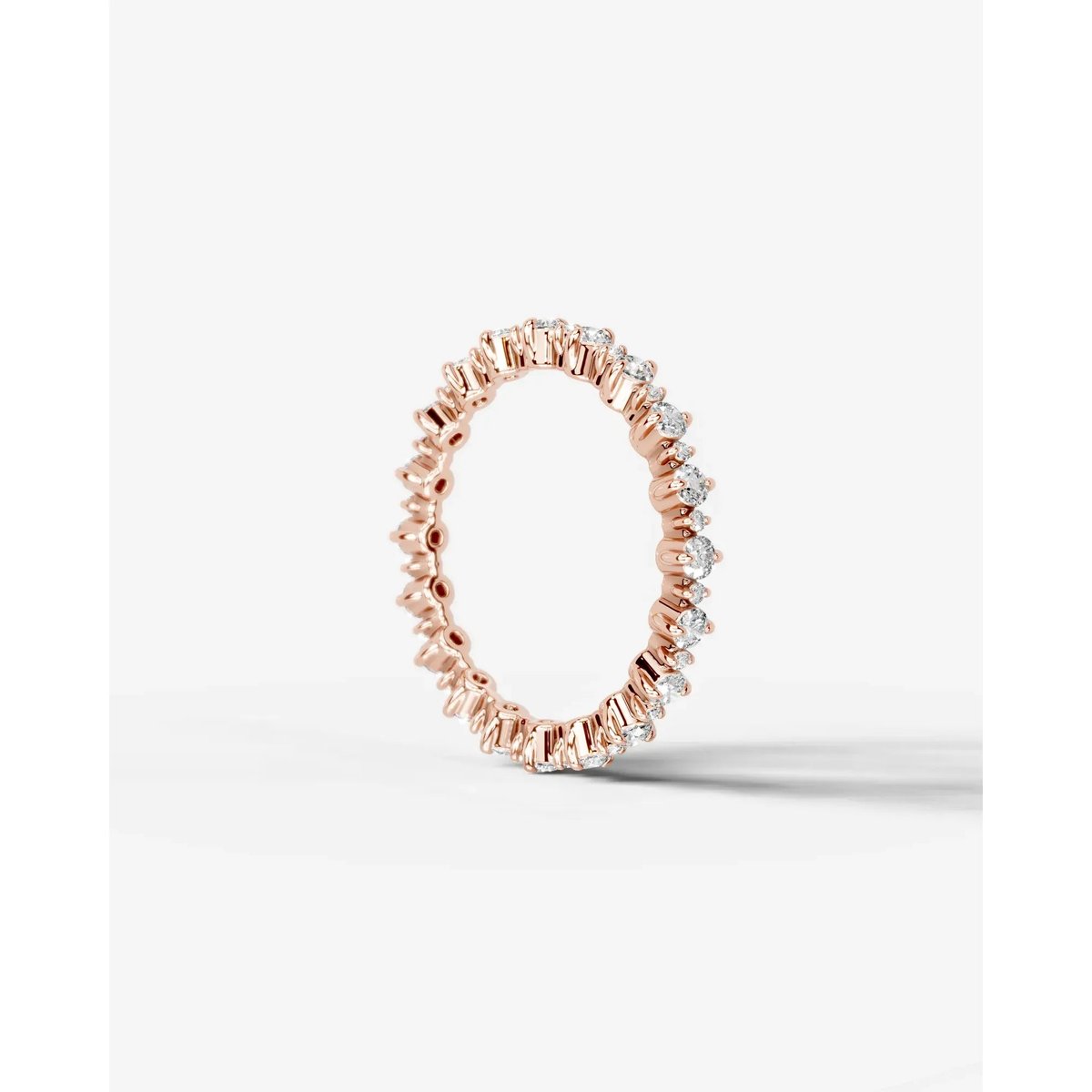 Halle Lab Grown Round Diamond Wedding Ring - Rose Gold