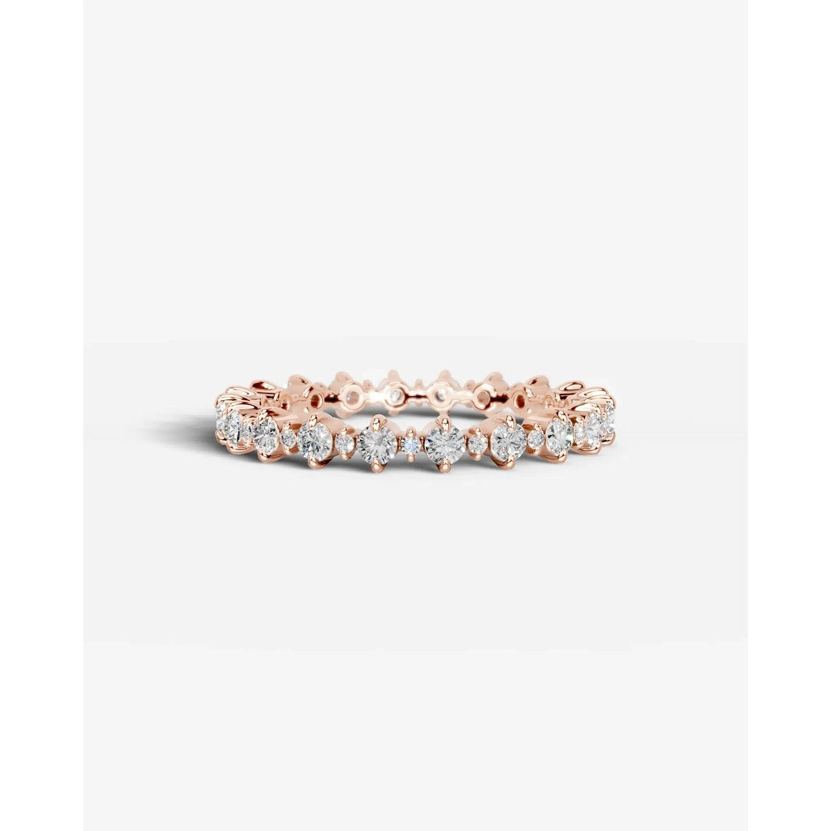 Halle Lab Grown Round Diamond Wedding Ring - Rose Gold