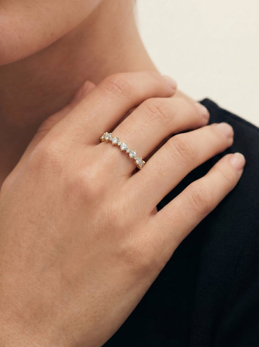 Halle Lab Grown Round Diamond Wedding Ring - Yellow Gold