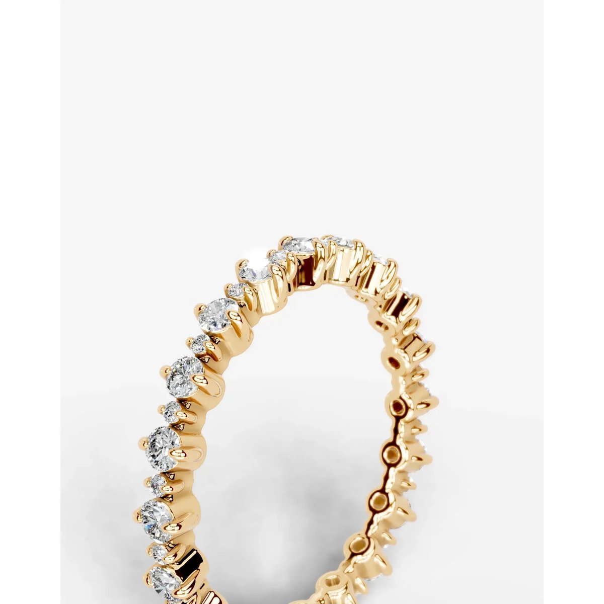 Halle Lab Grown Round Diamond Wedding Ring - Yellow Gold
