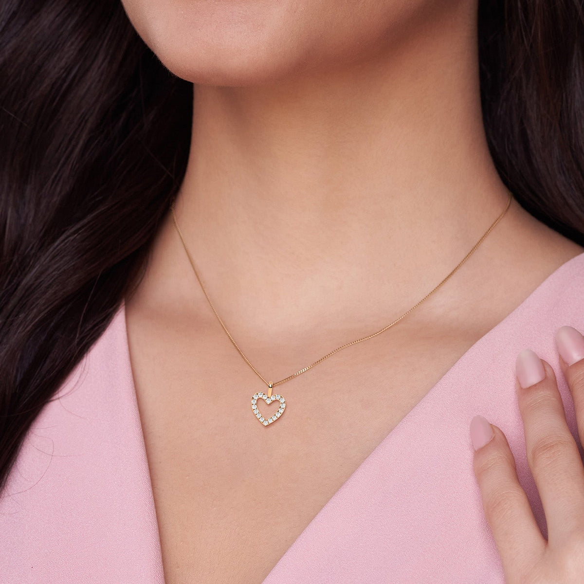 Heart Silhouette Drop Necklace