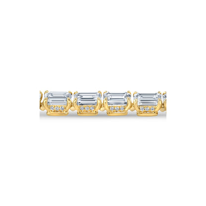 Lara Jewels High Jewellry High Jewelry | Emerald Cut Tennis Bracelet - 18k Yellow Gold - Detail View