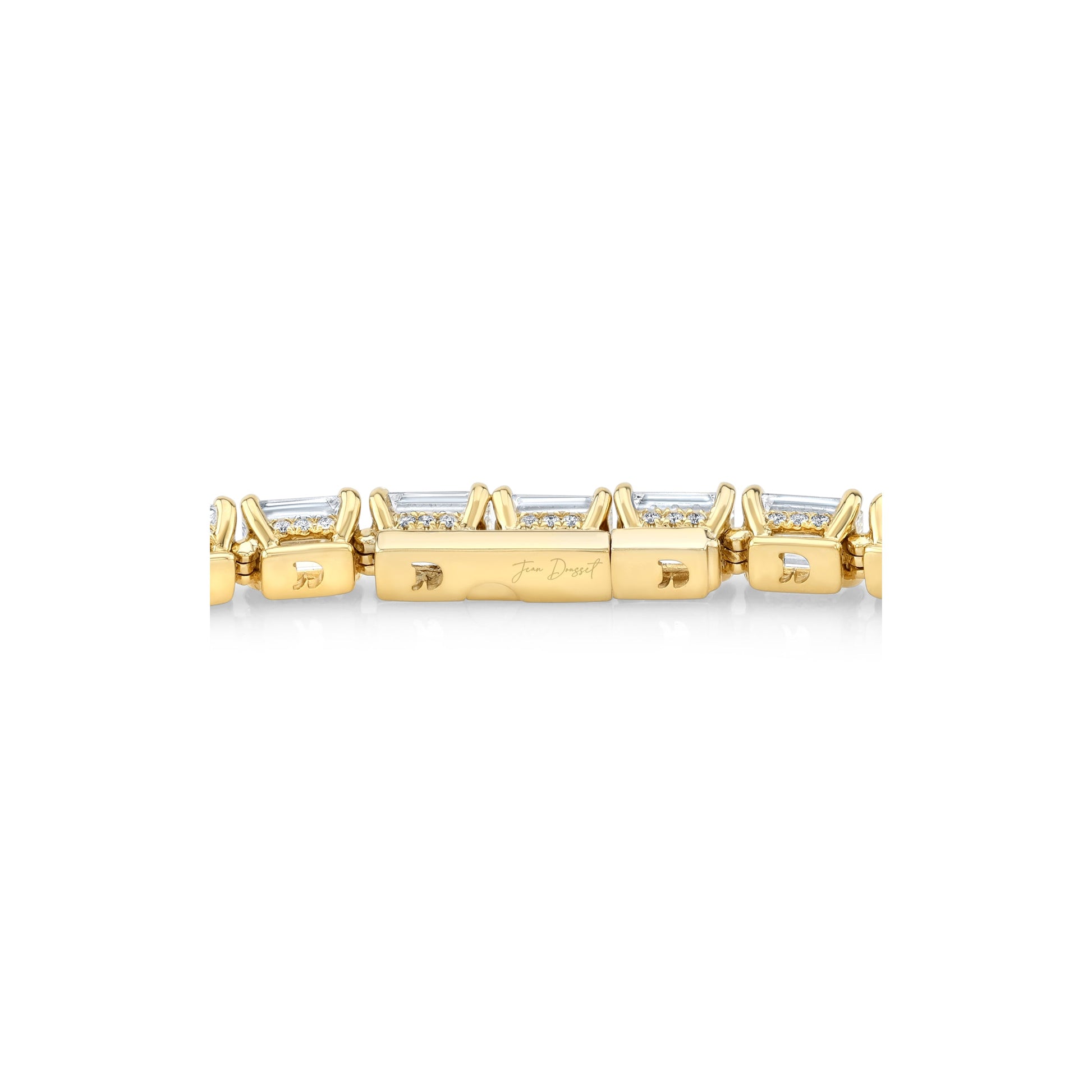 Lara Jewels High Jewellry High Jewelry | Emerald Cut Tennis Bracelet - 18k Yellow Gold - View 6