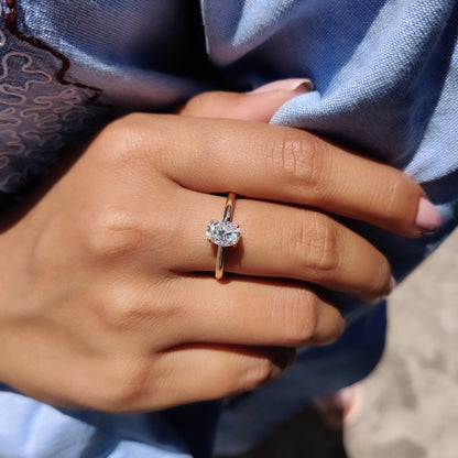 Oval Cut Moissanite Ring In Solitaire Style