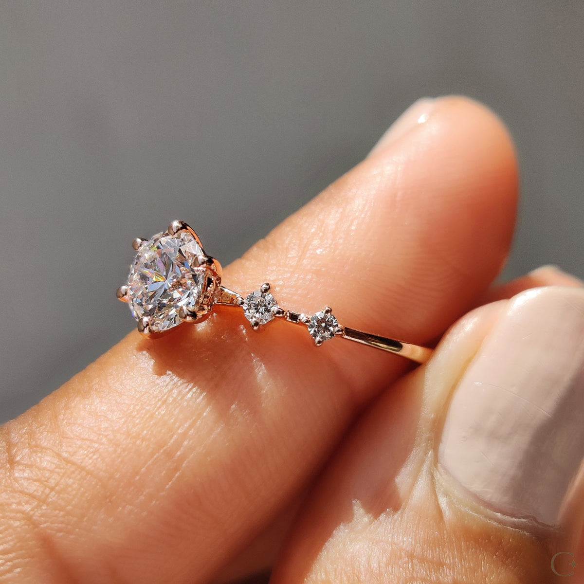 5 Diamond Engagement Ring With Round Cut