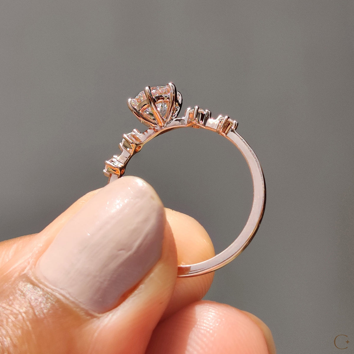5 Diamond Engagement Ring With Round Cut