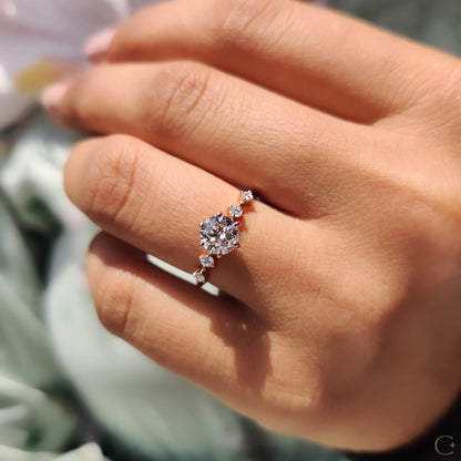 5 Diamond Engagement Ring With Round Cut