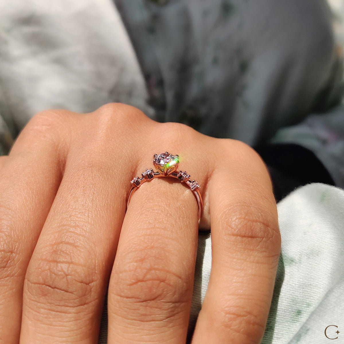 5 Diamond Engagement Ring With Round Cut