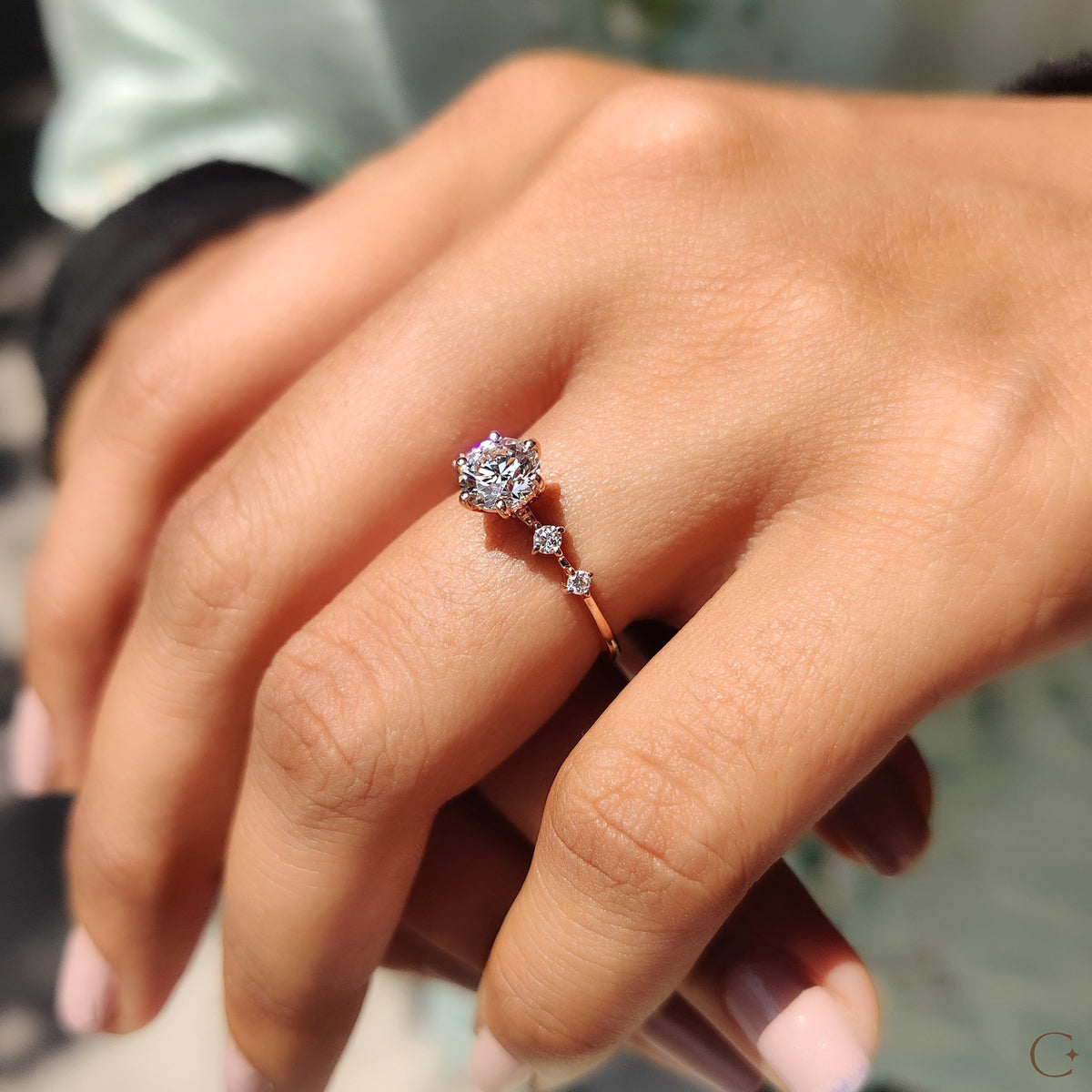 5 Diamond Engagement Ring With Round Cut