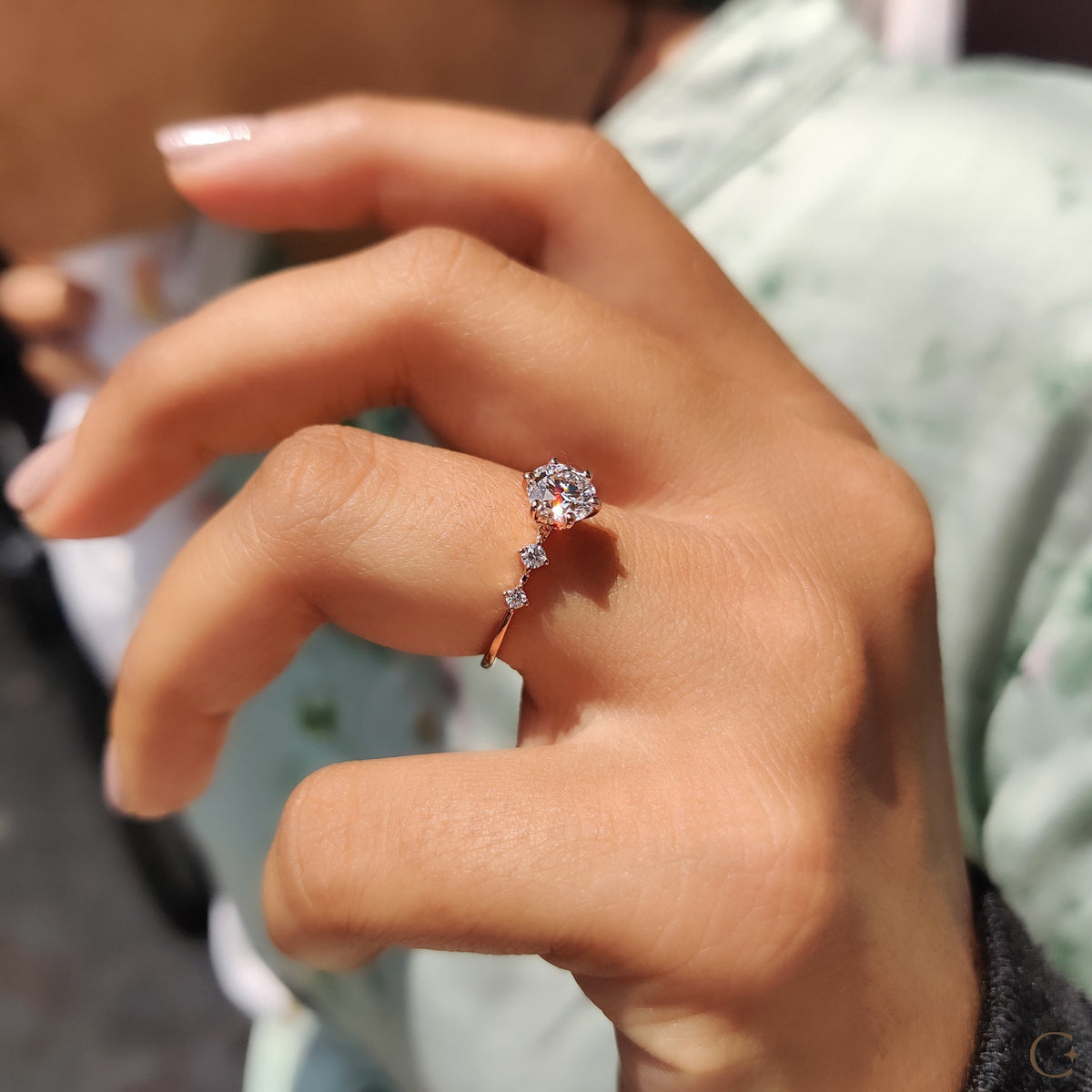 5 Diamond Engagement Ring With Round Cut