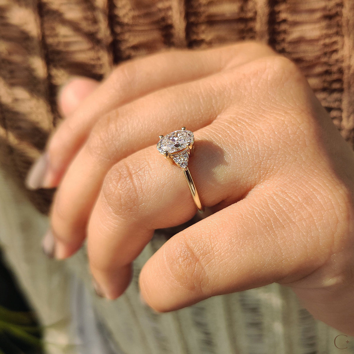 Oval Stone Engagement Ring In Muse Style