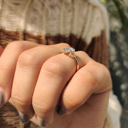 Oval Stone Engagement Ring In Muse Style