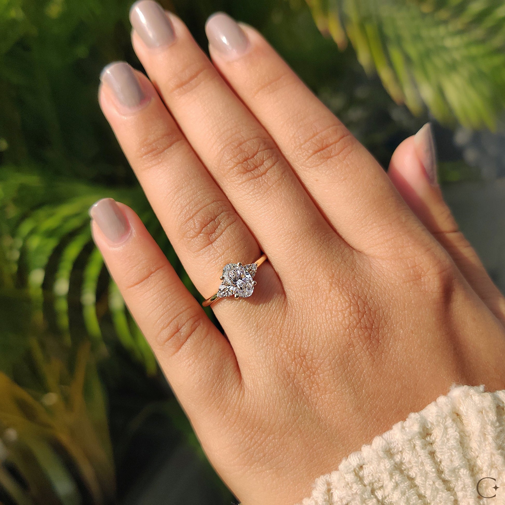 Oval Stone Engagement Ring In Muse Style