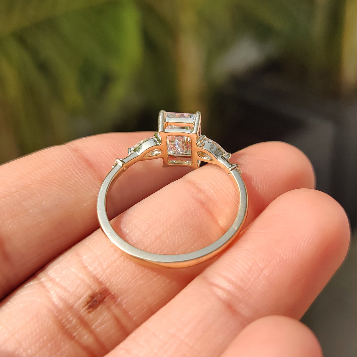 Emarald Cut Five Stone Engagement Ring