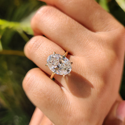 Yellow Gold 5 carat Oval Diamond Engagement Ring
