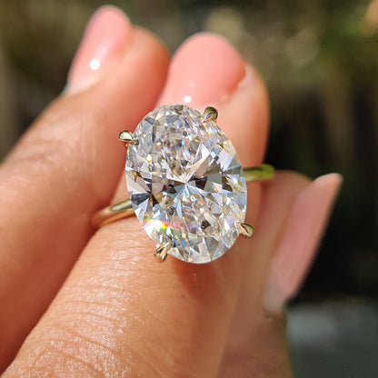 Yellow Gold 5 carat Oval Diamond Engagement Ring