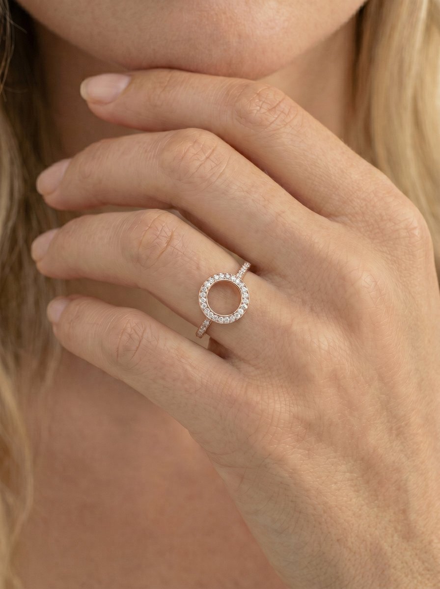 Inessa Lab Grown Round Diamond Wedding Ring - Rose Gold