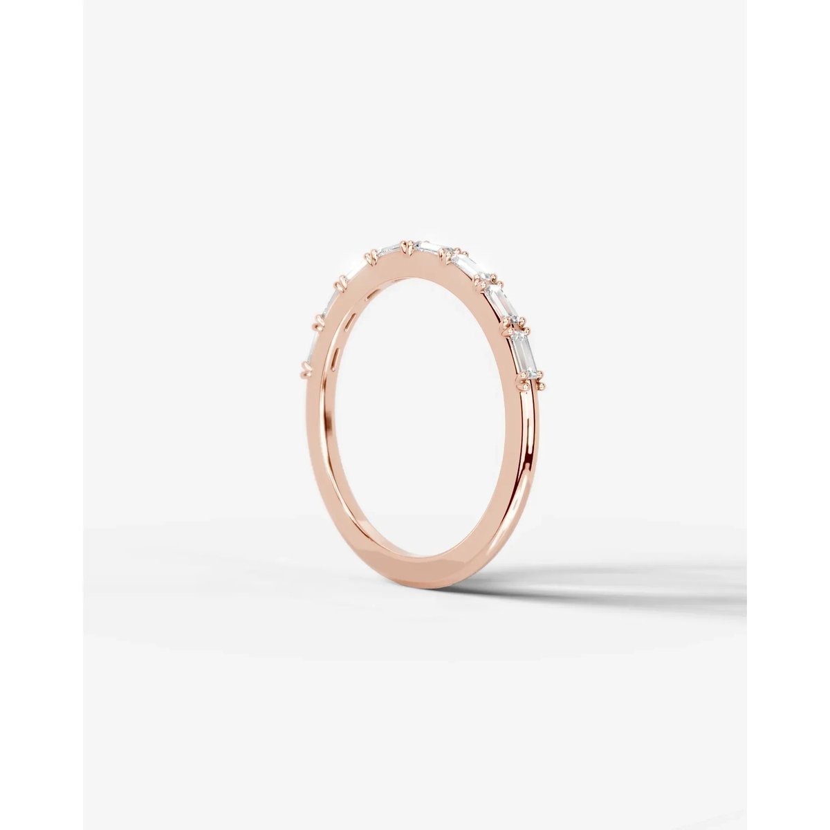 Irie Lab Grown Baguette Diamond Wedding Ring - Rose Gold