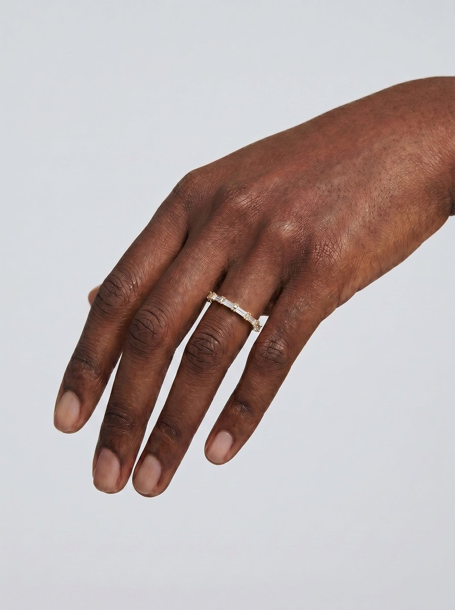 Irie Lab Grown Baguette Diamond Wedding Ring - Yellow Gold