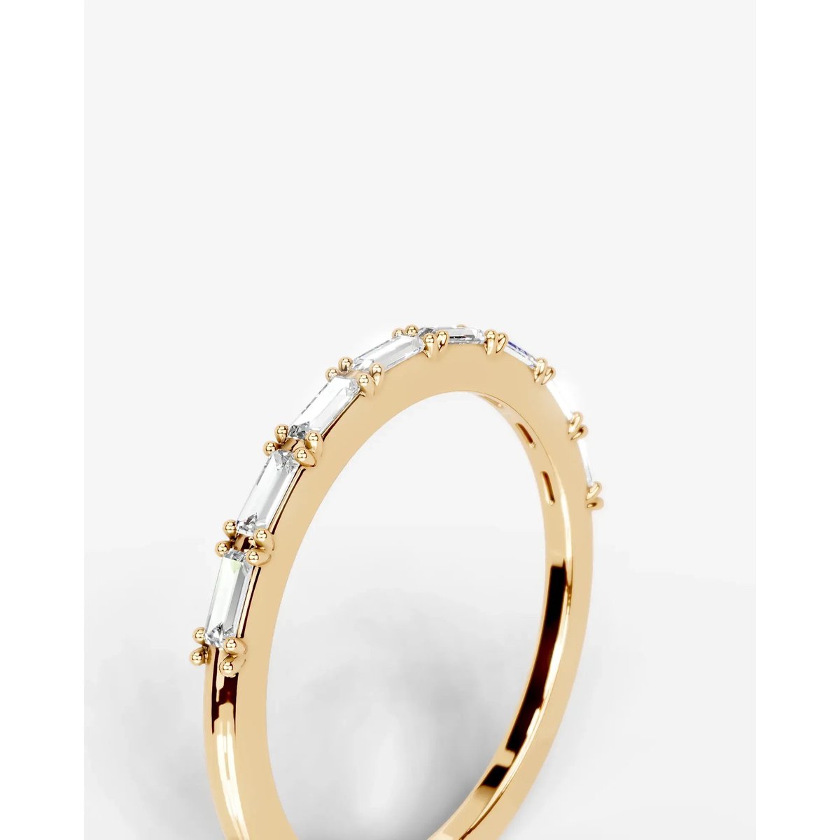 Irie Lab Grown Baguette Diamond Wedding Ring - Yellow Gold