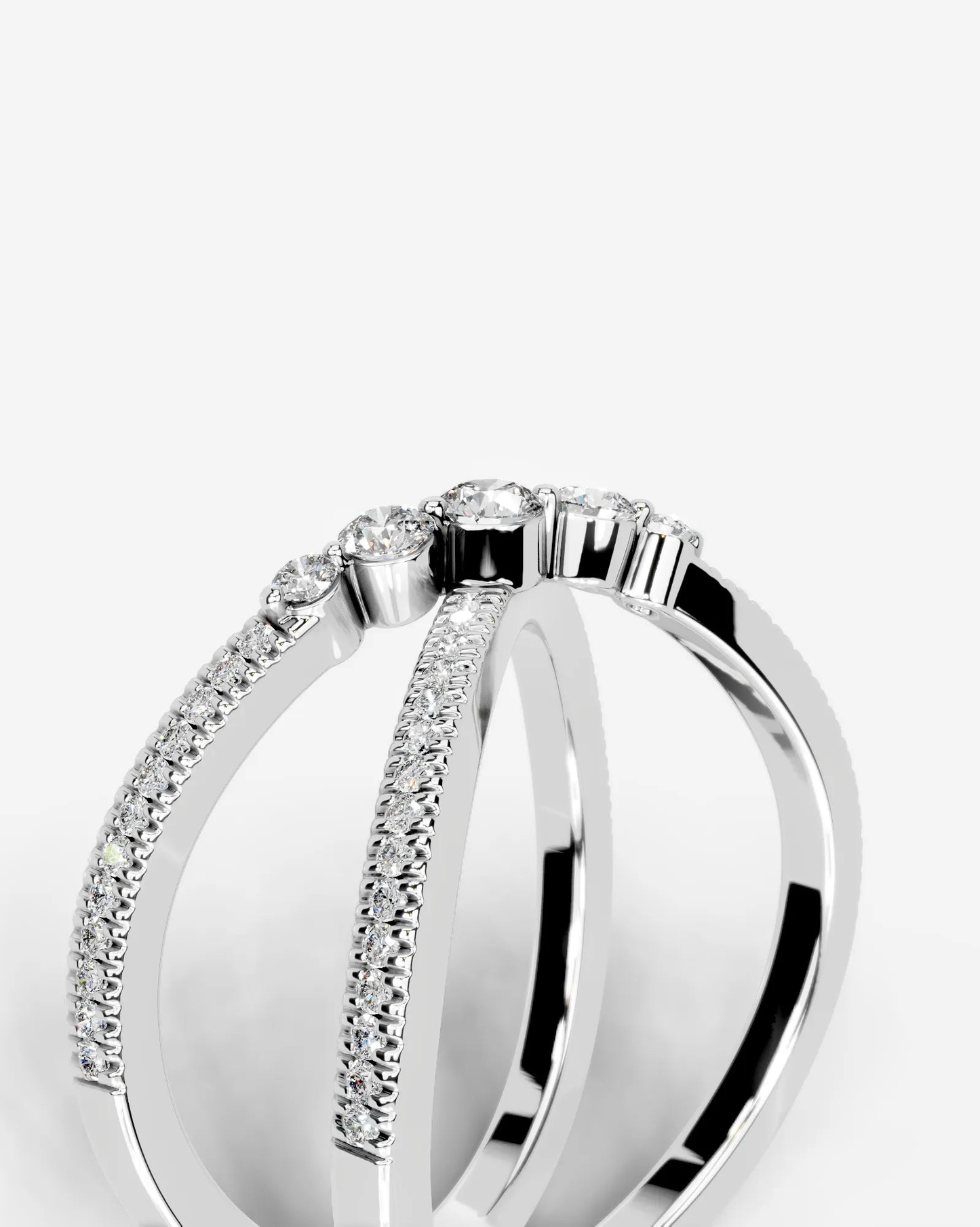 Iris Lab Grown Round Diamond Wedding Ring - Platinum - 4ct