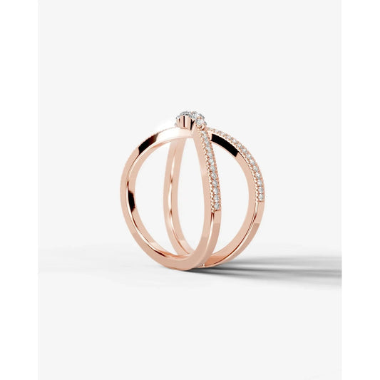 Iris Lab Grown Round Diamond Wedding Ring - Rose Gold