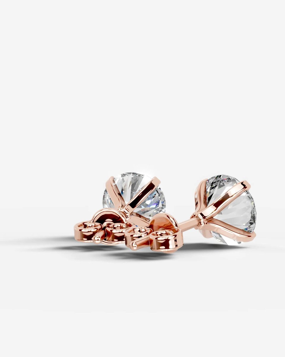 Iris Lab Grown Round Diamond Wedding Ring - Rose Gold
