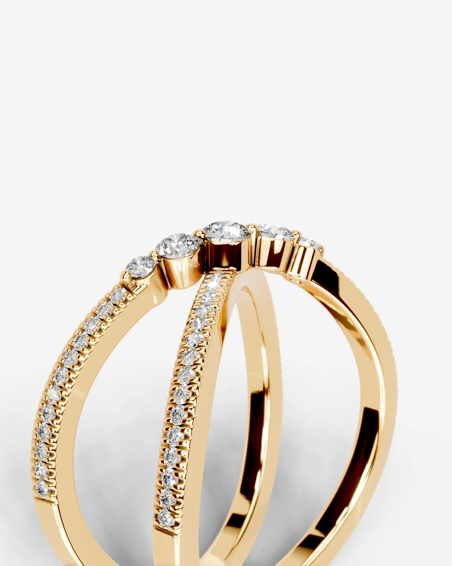 Iris Lab Grown Round Diamond Wedding Ring - Yellow Gold - 18K - 6ct