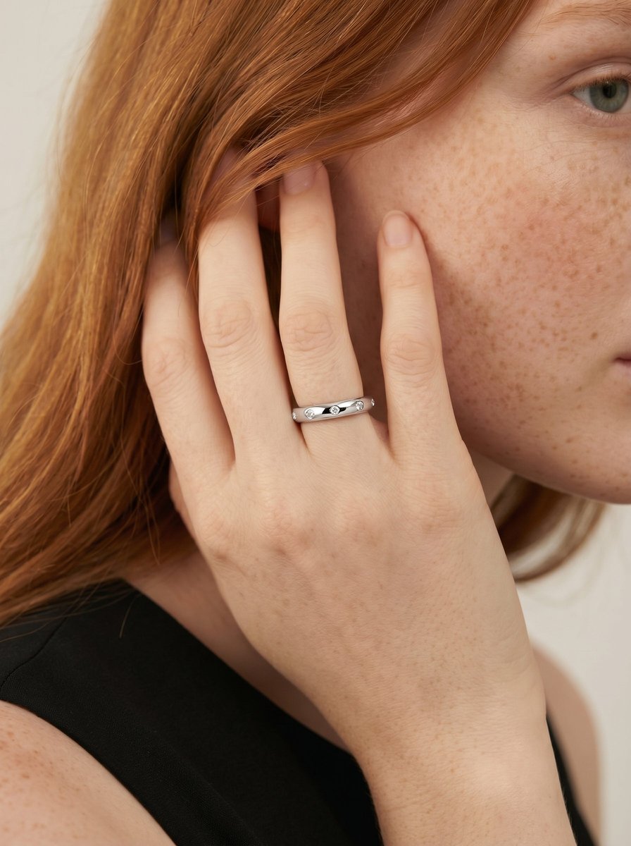 Jenni Lab Grown Round Diamond Wedding Ring - Platinum