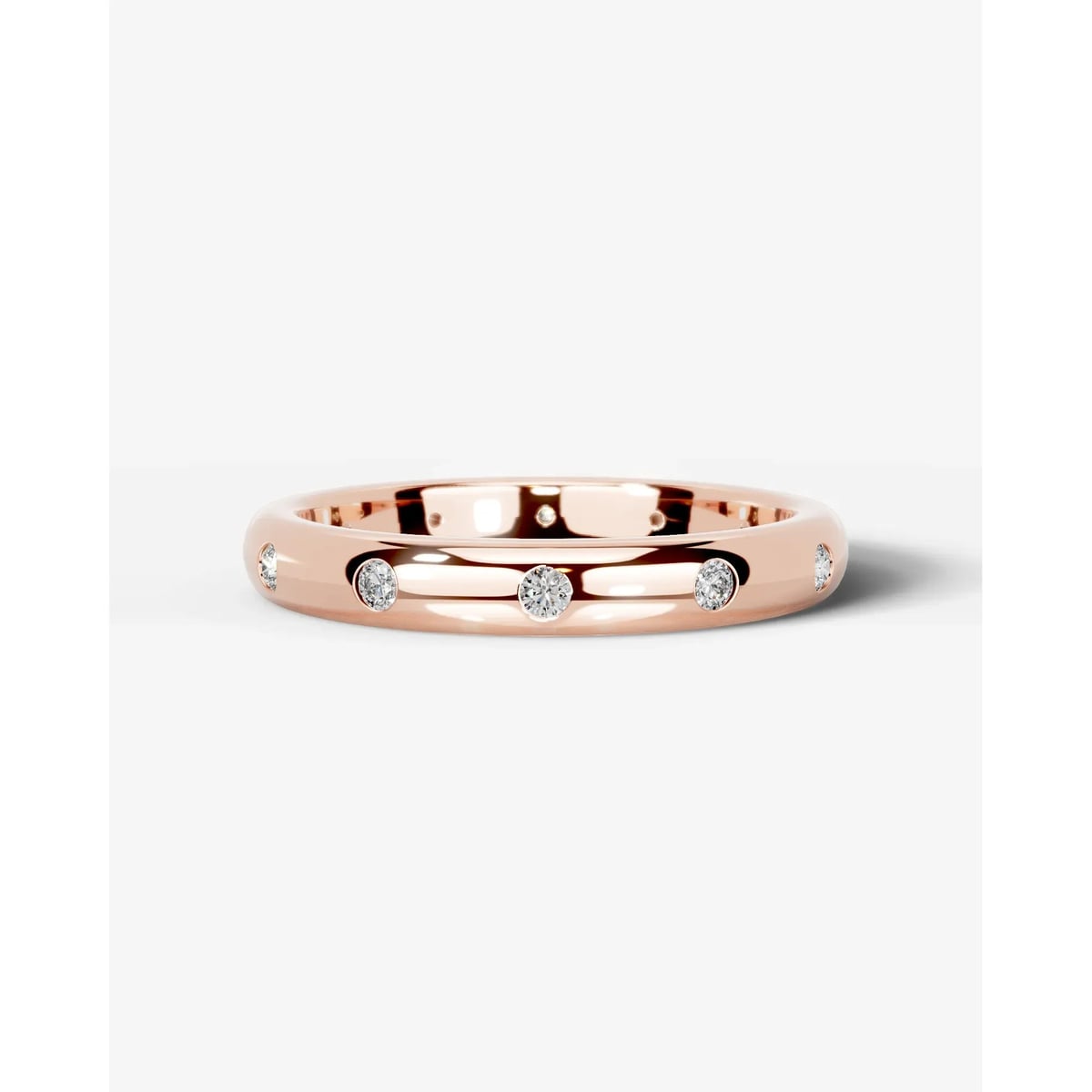 Jenni Lab Grown Round Diamond Wedding Ring - Rose Gold