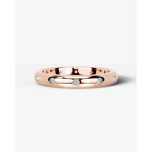 Jenni Lab Grown Round Diamond Wedding Ring - Rose Gold