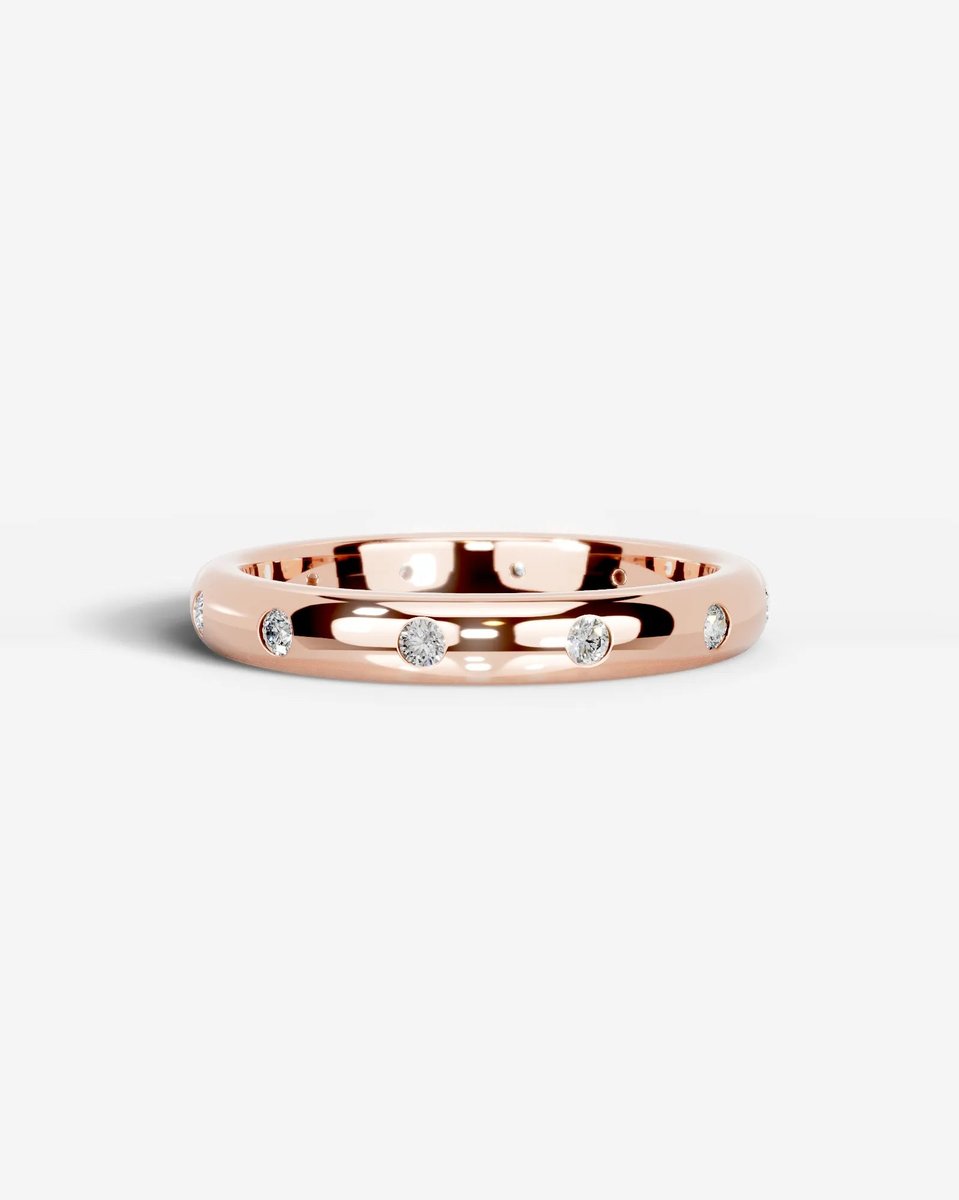Jenni Lab Grown Round Diamond Wedding Ring - Rose Gold
