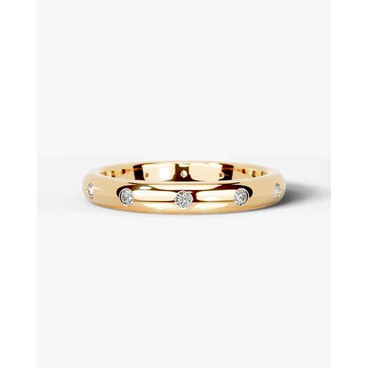 Jenni Lab Grown Round Diamond Wedding Ring - Yellow Gold - 18K - 4ct