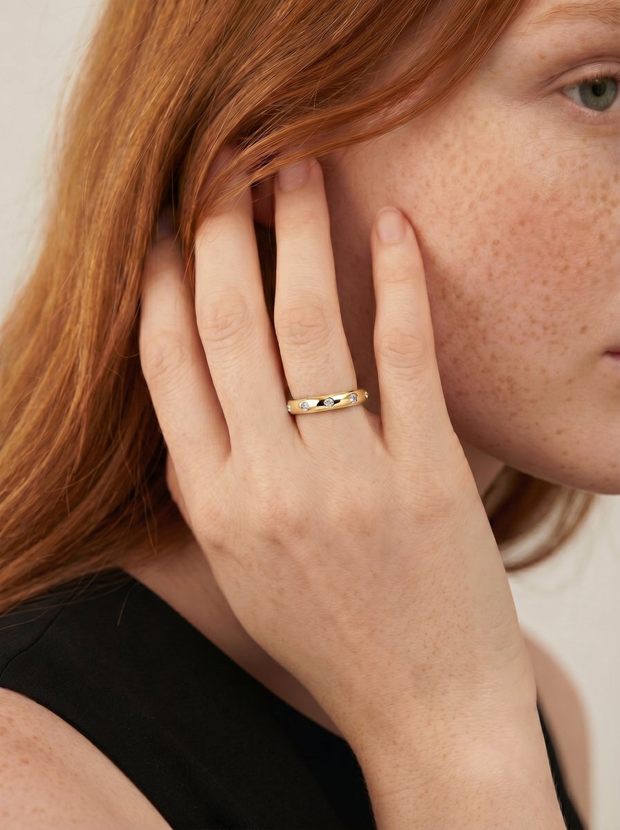 Jenni Lab Grown Round Diamond Wedding Ring - Yellow Gold