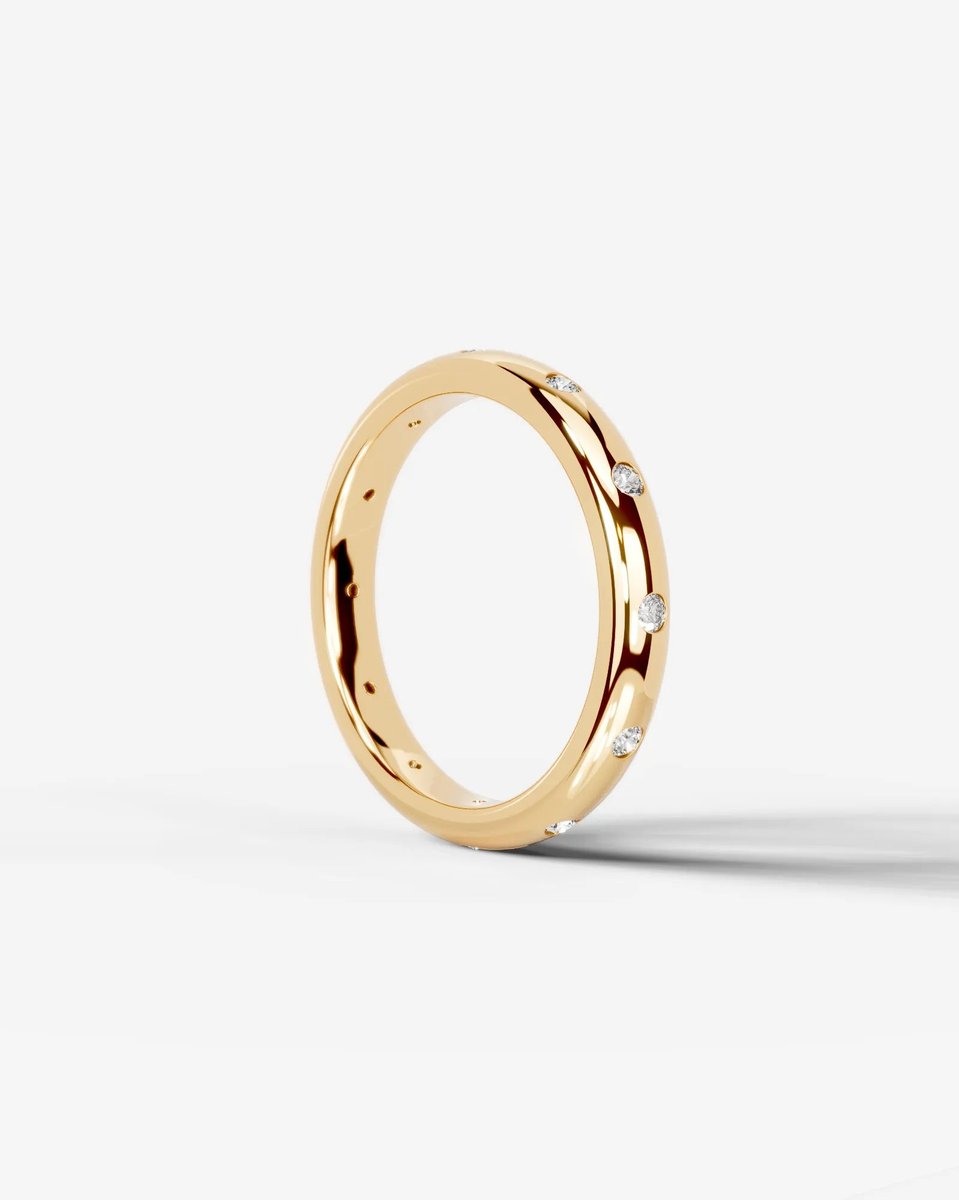 Jenni Lab Grown Round Diamond Wedding Ring - Yellow Gold