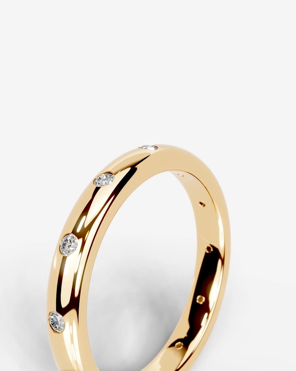 Jenni Lab Grown Round Diamond Wedding Ring - Yellow Gold